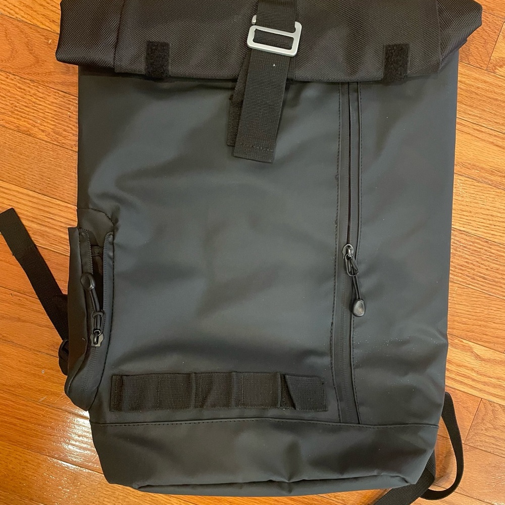 Black Roll-Top Cooler Backpack